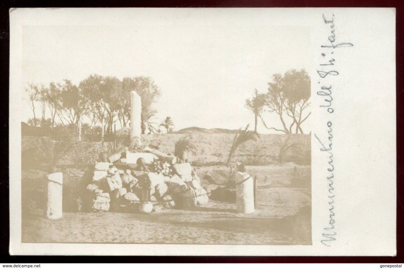 dc1147 - ITALY MILITARY 1910s Italo-Turkish War. Monument. Real Photo Postcard