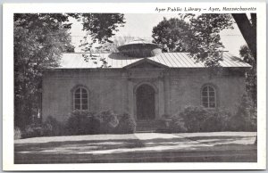 Public Library Ayer Massachusetts MA Front Building Postcard