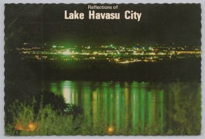 Lake Havasu City AZ~Lights In Thompson Bay At Night~Continental Postcard
