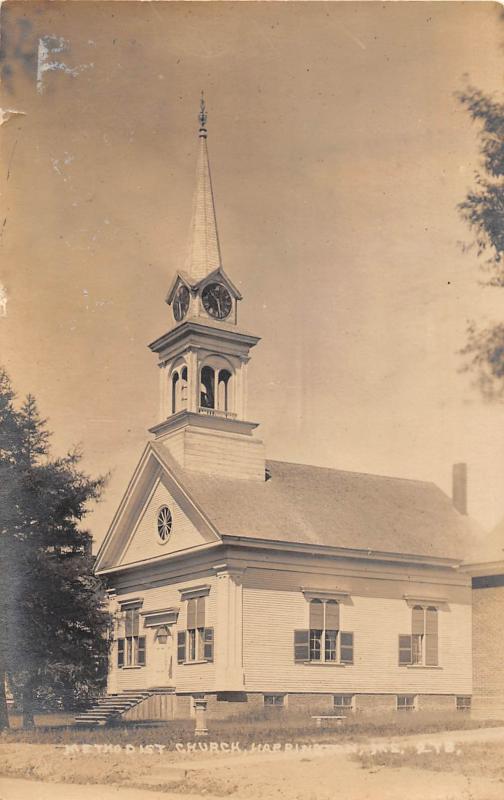 E36/ Harrington Maine Me RPPC Real Photo Postcard c1910 Methodist Church