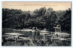 1956 Camp Wood Waterfront YMCA Camp Boys Girls Elmdale Kansas Unposted Postcard