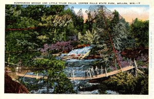 WI - Mellen. Copper Falls State Park, Little Tyler Falls, Bridge
