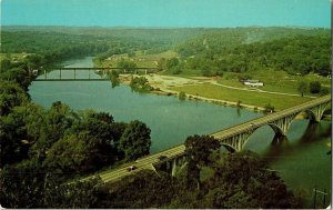 Lake Taneycomo Hwy 65 Bridge Ozard Missouri Holiday Hill Postcard Brock Color