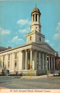 RICHMOND VIRGINIA ST PAUL'S EPISCOPAL CHURCH  POSTCARD 1950s