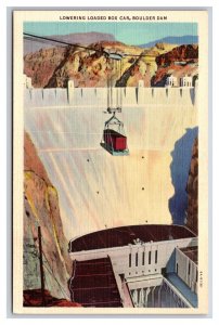 Loaded Box Car Boulder Dam  Nevada NV Arizona UNP Linen Postcard H30