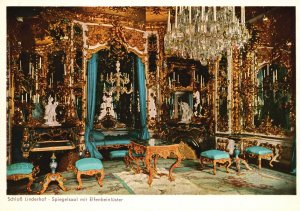 Vintage Postcard 1920s Royal Castle Linderhof Spielsaal Gallery Mirrors Germany