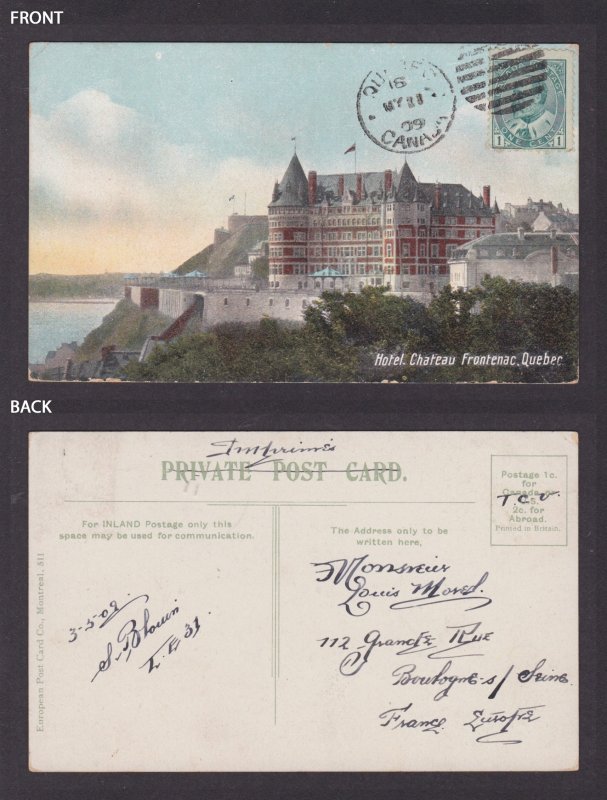 Postcard, CANADA, Quebec, Hotel, Chateau Frontenac
