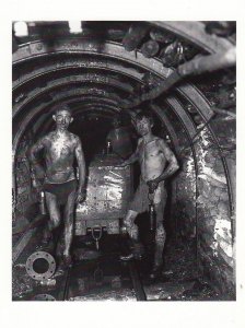 Kent Coal Miners By Mining Train in 1930s Real Photo Postcard