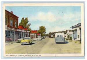 c1940's Business District Main Street Callander Ontario Canada Postcard 