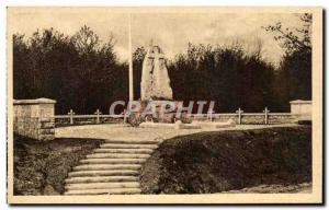 Old Postcard Monument to high Caures Wood has the Memory of Colonel Driant Army