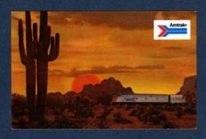 Sunset view Amtrak Train Railroad Railway RR Postcard