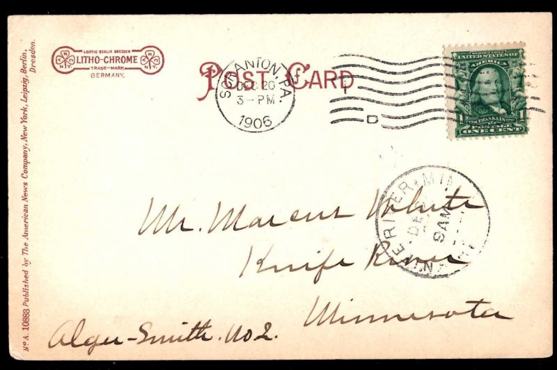 Pennsylvania SCRANTON Public Library pm1906 Pub American News Co. - Und/B