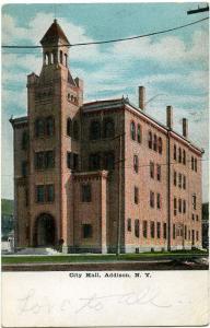 The City Hall - Addison, Steuben County NY, New York - pm 1910 - DB