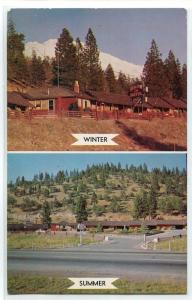 Golden Spur Motel Winter Summer Mt Shasta US 99 Top O' California postcard