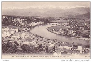 Vue Generale De L'Ile Verte, La Tronche Et Les Alpes, Grenoble (Isere), Franc...