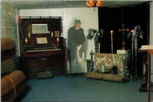 Mortuary Display woven caskets altar  Beneath the Streets Havre Montana Postcard