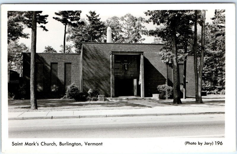 c1950s Burlington, VT RPPC Saint Mark's Church Jary Real Photo Postcard Vtg A113