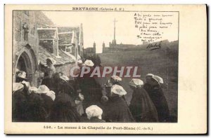 Old Postcard Folklore Botrel Britain Mass at the chapel of Port Blanc