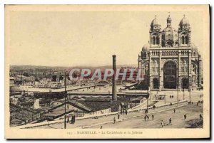 Old Postcard Marseille The Cathedral and the Joliette