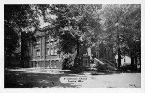 London Ohio Presbyterian Church Street View Antique Postcard K29515