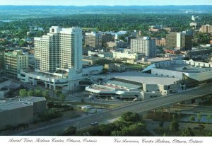 CONTINENTAL SIZE POSTCARD AERIAL VIEW OF RIDEAU CENTRE OTTAWA CANADA 1980s