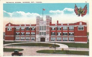 Postcard Technical School Windsor Ontario Canada