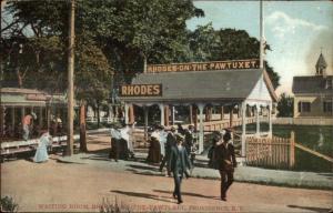 Trolley Waiting Room Station Rhodes on Pawtuxet Providence RI Postcard