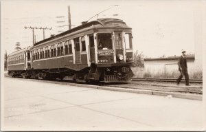 Vancouver BC Electric Railway 1402 Train 'sent by Ernie Plant' RP Postcard H31