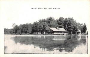 Rice Lake Wisconsin Isle Of Pines Waterfront Antique Postcard K70489