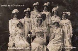 Queen Charlotte Maid Maids Of Honour Royalty Old 1909 Bath Pageant RPC Postcard