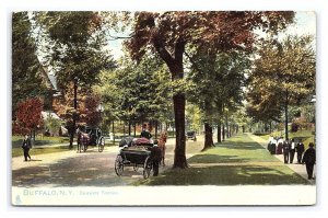 Postcard Buffalo N. Y. New York Delaware Avenue Horse & Buggy c1907 Postmark