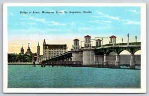 St Augustine Florida~Bridge Of Lions Over The Mantanzas River~Vintage Postcard