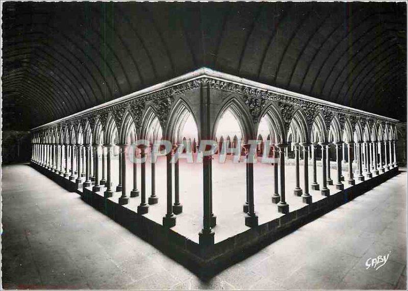 Modern Postcard Mont St Michel (Manche) Inteieur du Cloitre