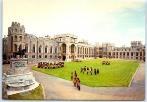 Postcard - The Band and Castle Guards in the Quadrangle, Windsor Castle, England