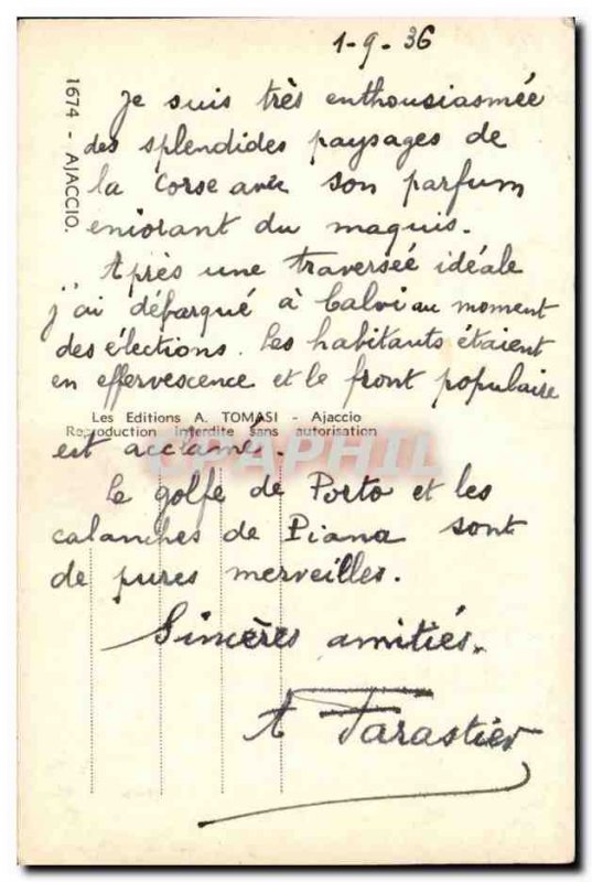 Corsica - Corsica - Ajaccio Old Postcard