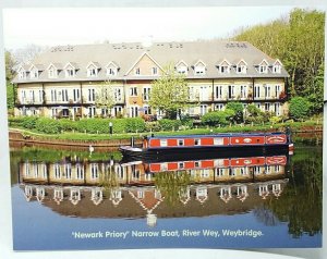 Narrow Boat Newark Priory on the River Wey at Weybridge Surrey Postcard 2011