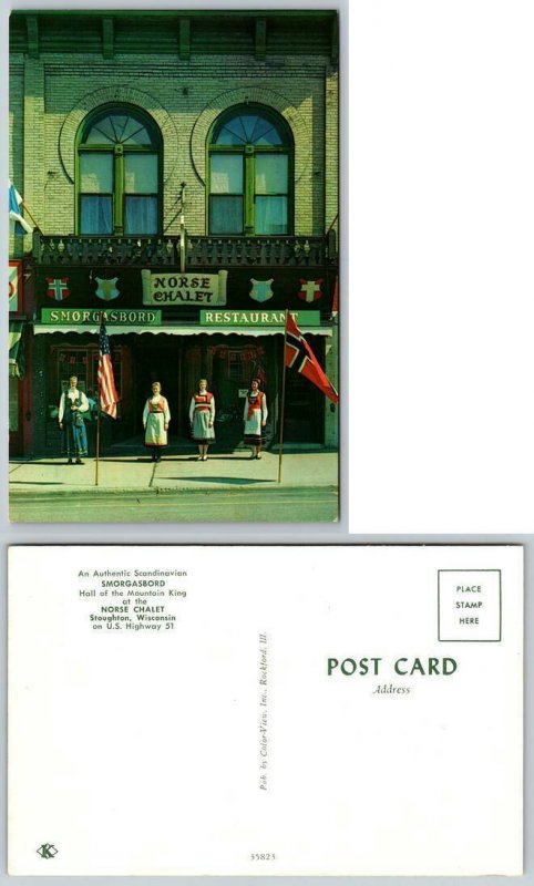 Smorgasbord Restaurant Stoughton,WI Dane County Wisconsin Vintage Postcard