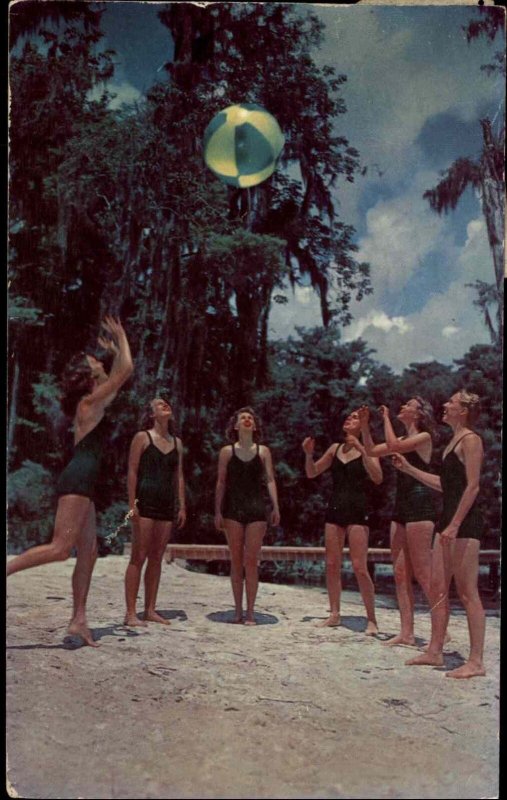 Tallahassee FL State U Bathing Beauty Beach Movie Rehearsal Vintage Postcard