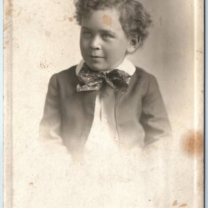 c1910s La Porte City, IA Handsome Mature Young Man RPPC Little Boy Kennedy A171