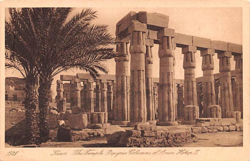 Luxor Egypt, Egypte, Africa Temple Papyris Columns of Amen Hotep III Luxor Te...