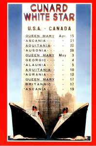 Advertisiong Cunard Line White Star To USA and Canada Sailing Dates Marine Ar...