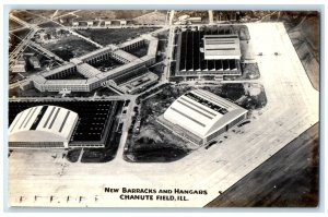 Aerial View New Barracks And Hangars Chanute Field IL RPPC Photo Postcard