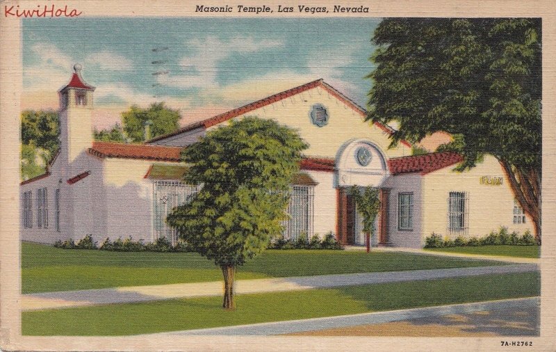 Postcard Masonic Temple Las Vegas Nevada NV
