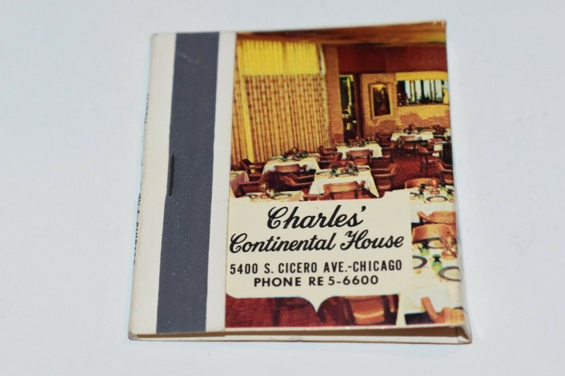 Charles' Continental House Chicago Illinois 30 Strike Matchbook