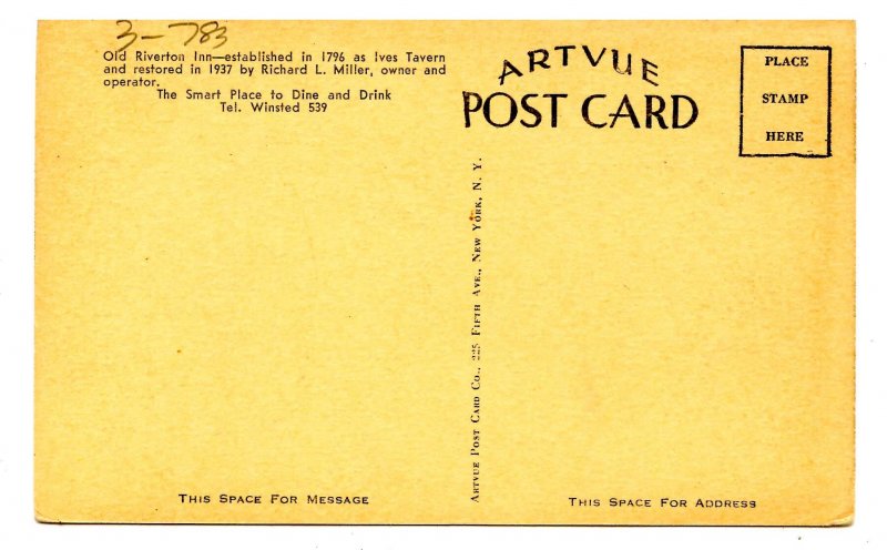 CT - Riverton. Old Riverton Inn