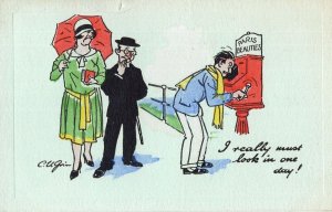 What The Butler Saw Seaside Adult Peeping Tom Machine Old Comic Postcard