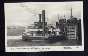 f2151 - Woolwich Ferry - John Benn at Woolwich Pier in 1933 - Pamlin postcard