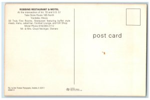 c1950 Robin Restaurant Motel Classic Cars Roadside Signage Vandalia ILL Postcard