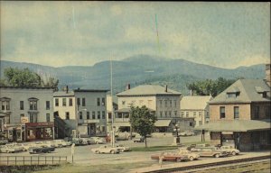 Island Pond Vermont VT Village Scene Autos Random VT 1950s-60s Vintage Postcard