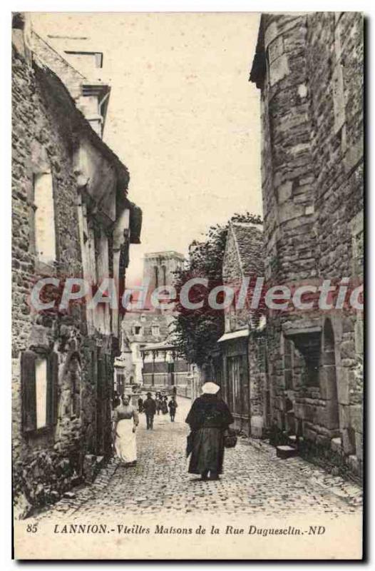 Old Postcard Lannion rue Duguesclin